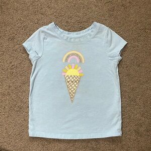 Cat & Jack 2T ice cream shirt glitter cone